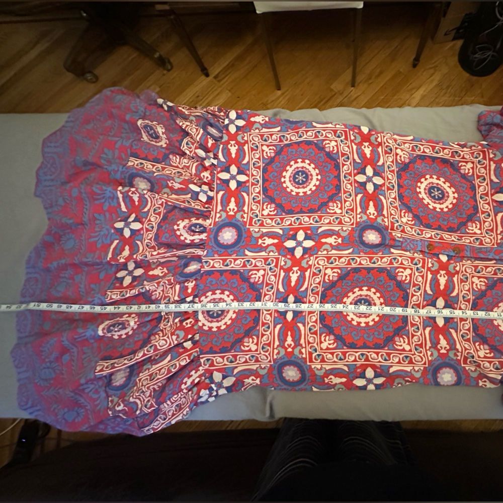 Anthropologie - Ruffle Sleeve Maxi Dress Size L - Picture 4 of 11